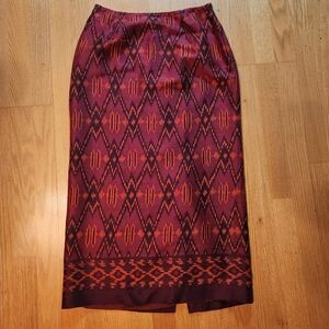 Jones New York Burgundy and Orange Skirt
